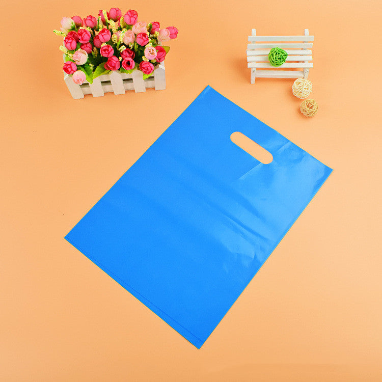 Custom plastic die cut handle shopping bag